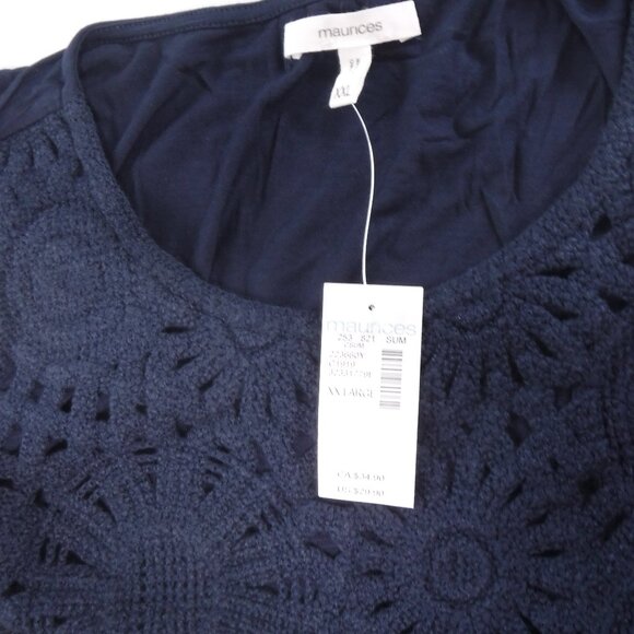 BNWT Maurices Navy Crochet tank top size XXL - Picture 6 of 7